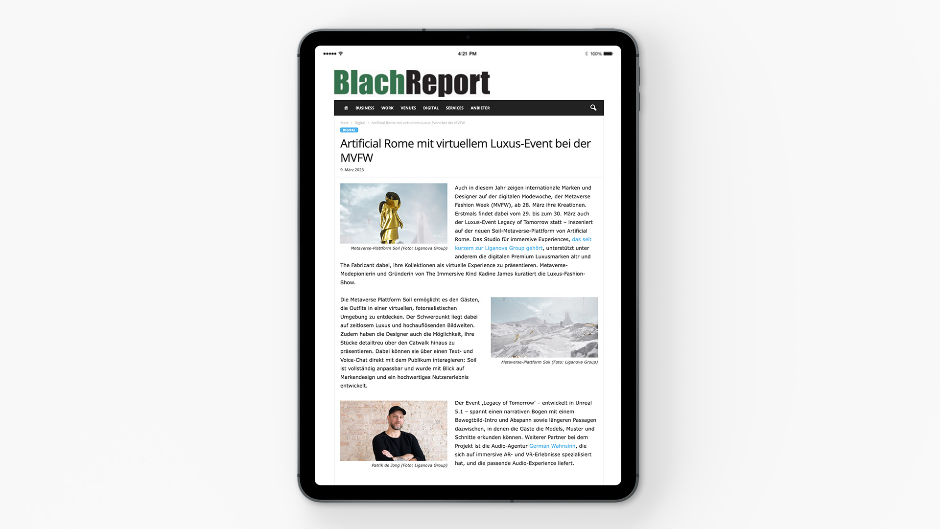 Press | BlachReport | ArtificialRome | LIGANOVA